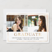 金フェイク箔ルック写真卒業オープンハウス 案内状 (正面)