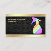 金フェイク箔レインボースプレーボトル美容師 名刺 (正面)