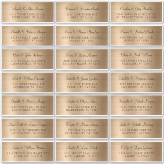 金フェイク箔個人結婚住所 シール (正面)