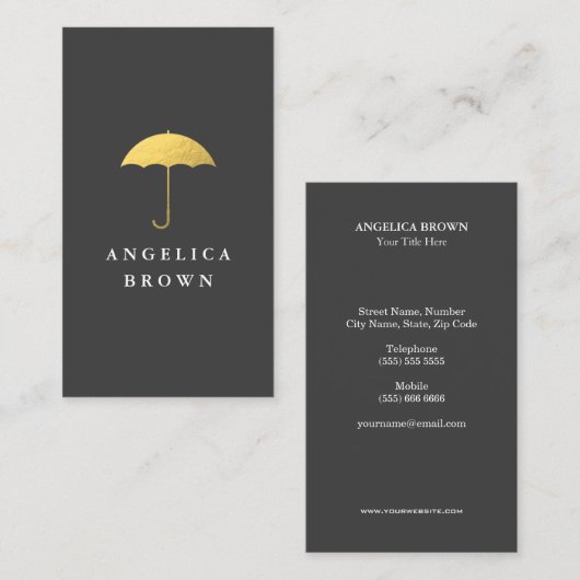 金フェイク箔傘 名刺 (正面/裏面)