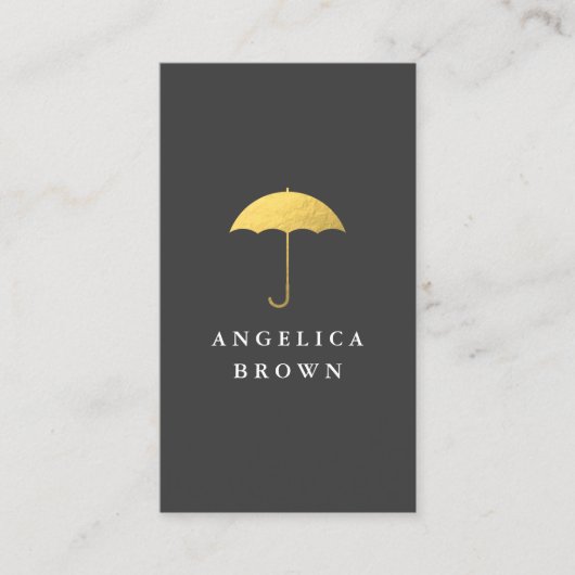 金フェイク箔傘 名刺 (正面)