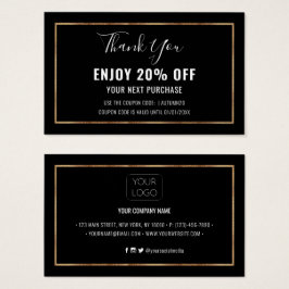 金フェイク箔効果額割引クーポンカード