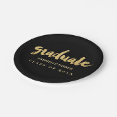 金フェイク箔卒業パーティープレート ペーパープレート (アングル)