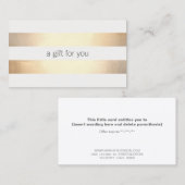 金フェイク箔小売ストライプのギフトカード 割引カード (正面/裏面)