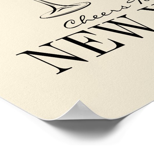 金フェイク箔応援新年のポスター署名 ポスター (角)