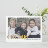 金フェイク箔応援新年の写真カード シーズンカード (スタンド正面)