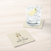 金フェイク箔応援新年の紙コースター スクエアペーパーコースター (インサイチュ)