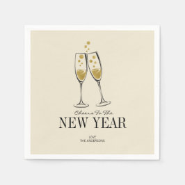 金フェイク箔応援新年の紙ナプキンス スタンダードカクテルナプキン