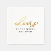 金フェイク箔応援未来ミセス・ブライダルシャワー スタンダードカクテルナプキン (正面)