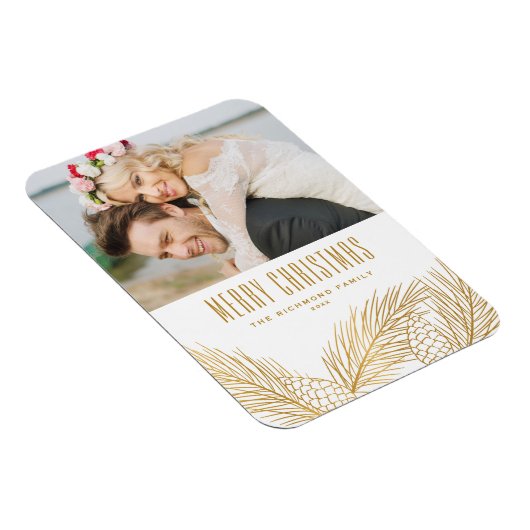 金フェイク箔松の針メリークリスマスフォト マグネット (右側)