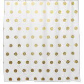 金フェイク箔水玉模様浴室シャワーカーテン シャワーカーテン (正面)