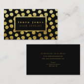 金フェイク箔水玉模様美容師テンプレート 名刺 (正面/裏面)