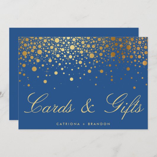 金フェイク箔紙吹雪カーエレガントド&ギフトサイン (正面/裏面)