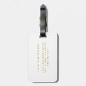 金フェイク箔紙吹雪ドットパーソナライズされた ラゲッジタグ (裏面縦)