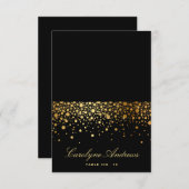 金フェイク箔紙吹雪ドットブラック座席表 招待状 (正面/裏面)