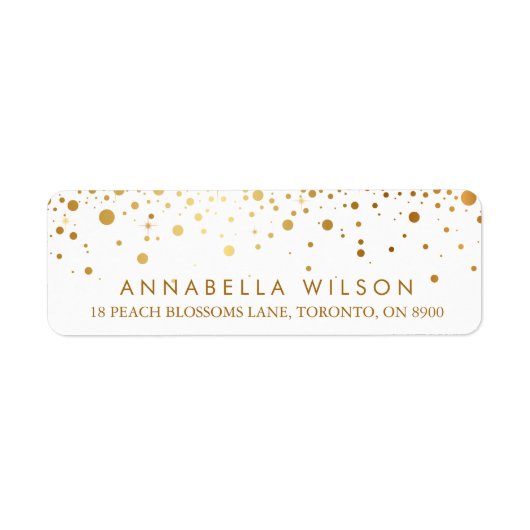 金フェイク箔紙吹雪ドットモダン ラベル (正面)