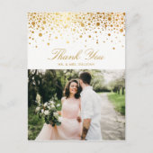 金フェイク箔紙吹雪ドット写真ありがとうII ポストカード (正面)