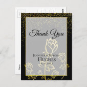 金フェイク箔紙吹雪フローラ透かし ポストカード (正面/裏面)