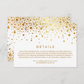 金フェイク箔紙吹雪ホワイト結婚ズ詳細 エンクロージャーカード (正面/裏面)