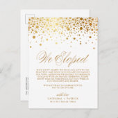 金フェイク箔紙吹雪ホワ結婚イトの駆け落ち 案内ポストカード (正面/裏面)