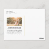 金フェイク箔紙吹雪写真結婚の感謝 ポストカード (裏面)