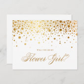 金フェイク箔紙吹雪 |メイド・オブ・オーナー(花嫁付き添い人) インビテーションポストカード (正面/裏面)