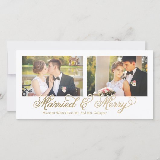 金フェイク箔結婚したとメリー2-Photo シーズンカード (正面)