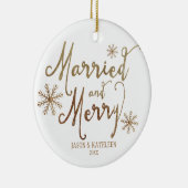 金フェイク箔結婚した及びメリー | 2015ホリデイ セラミックオーナメント (右)
