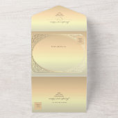 金フェイク箔結婚の オールインワン招待状 (外側)