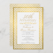 金フェイク箔結婚50周年記念招待状 招待状 (正面/裏面)