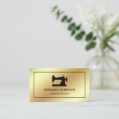 金フェイク箔裁縫機械ファッションスタイリスト 名刺 (スタンド正面)