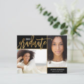 金フェイク箔2写真卒業 案内ポストカード (スタンド正面)