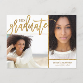 金フェイク箔2写真卒業 案内ポストカード