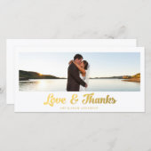 金フェイク箔 | お結婚礼フォトカード サンキューカード (正面/裏面)