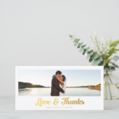 金フェイク箔 | お結婚礼フォトカード サンキューカード (スタンド正面)