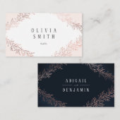 金フェイク金バラ金ゴールド植物優雅な結婚式 プレイスカード (正面/裏面)