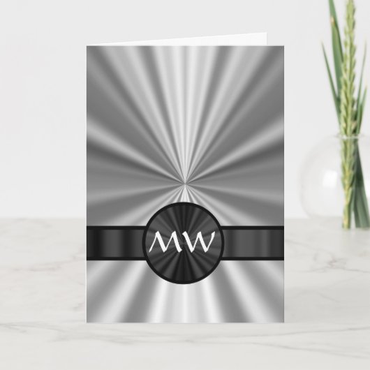 金フェイク金モノグラムの ノートカード (正面)