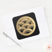 金フェイク金波東洋日本の家紋 スクエアシール (封筒)