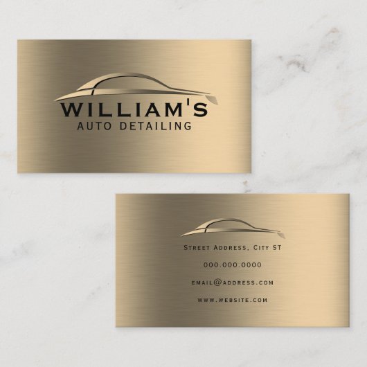 金フェイク金車の 名刺 (正面/裏面)