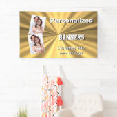 金フェイク金金属金ゴールドミニマル 横断幕 (インサイチュ)