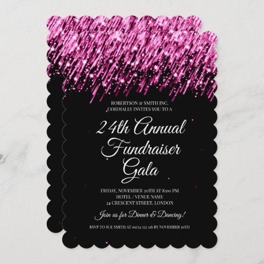 金フォーマル企業の引き金ローズゴールド 招待状 (正面/裏面)