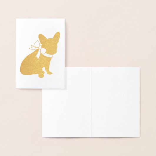 金フランスの箔付きブルドッグノートカー空白のド 箔カード (ディスプレー)