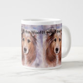 金フレンドリー色の犬 ジャンボコーヒーマグカップ (正面右)