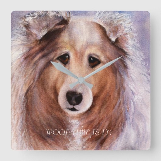 金フレンドリー色 スクエア壁時計 (正面)