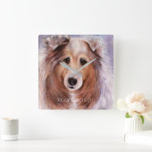 金フレンドリー色 スクエア壁時計 (ホーム)