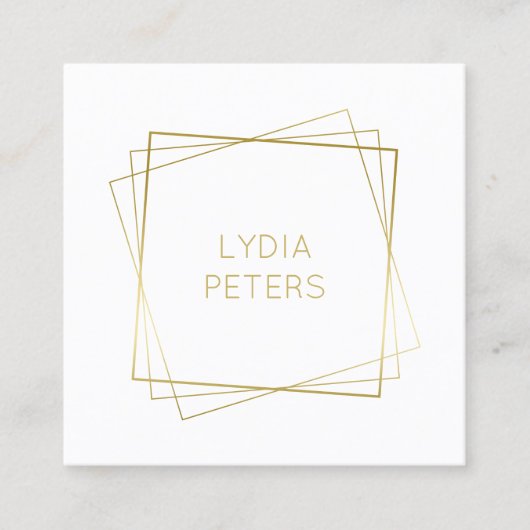 金フレーム スクエア名刺 (正面)
