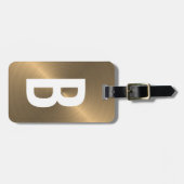 金ブラシをかけられた金属モノグラムのイニシャル ラゲッジタグ (正面横)