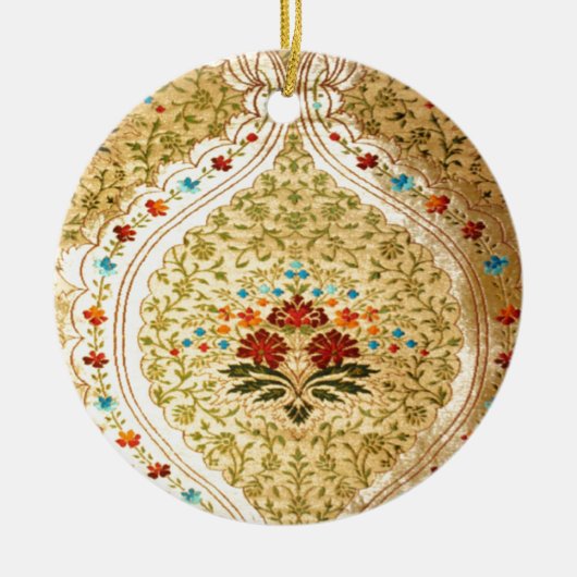 金ベニス風のダマスク織 セラミックオーナメント (正面)