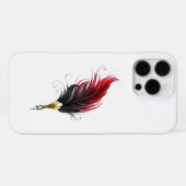 金ペン先の赤いフェザーペン iPhoneケース (裏面横)