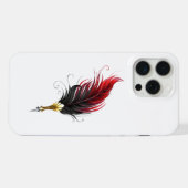 金ペン先の赤い羽ペン iPhoneケース (裏面横)